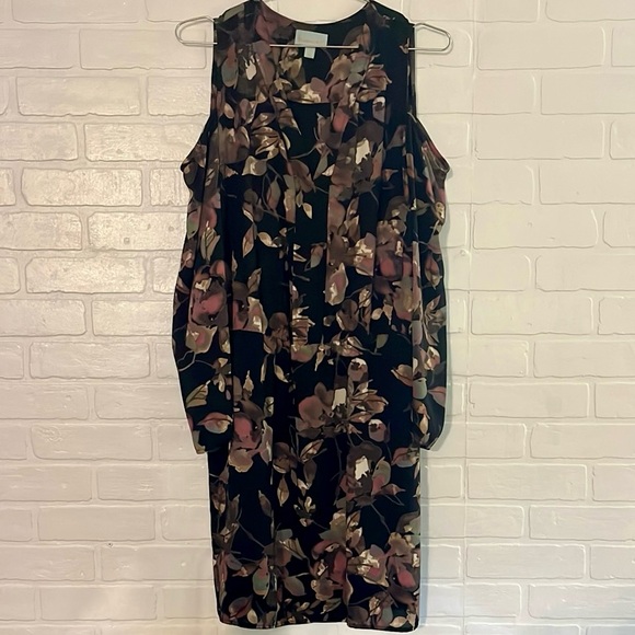 Veronica M Dresses & Skirts - Veronica M Womens Dress Open Shoulder Black Floral Womens Dress Medium